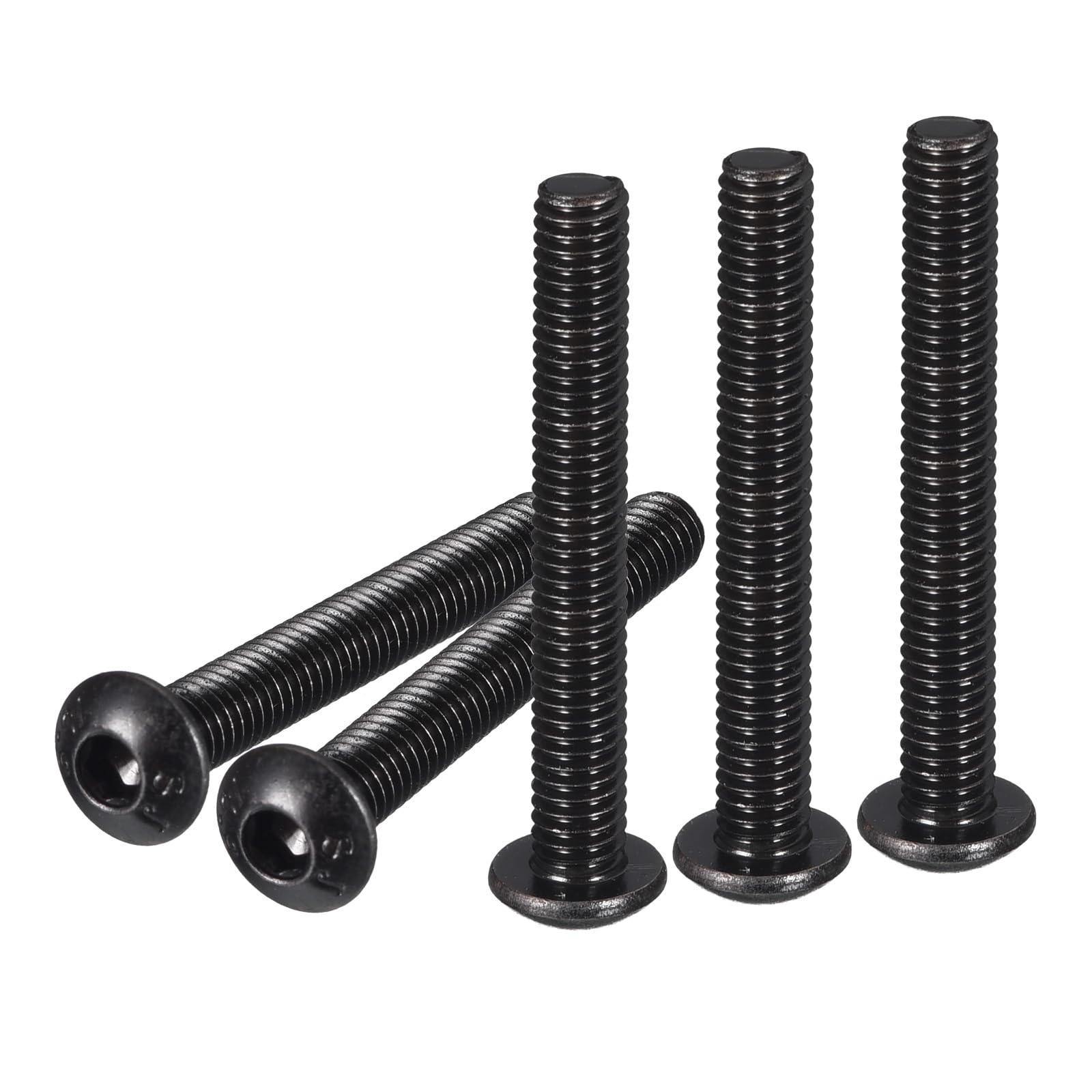 DTGN M4-0.7x35mm Button Head Socket Cap Screws - 100Pack - Good for Machine - Carbon Steel Black Oxide - Hex Drive Full Thread Fasteners — image 1