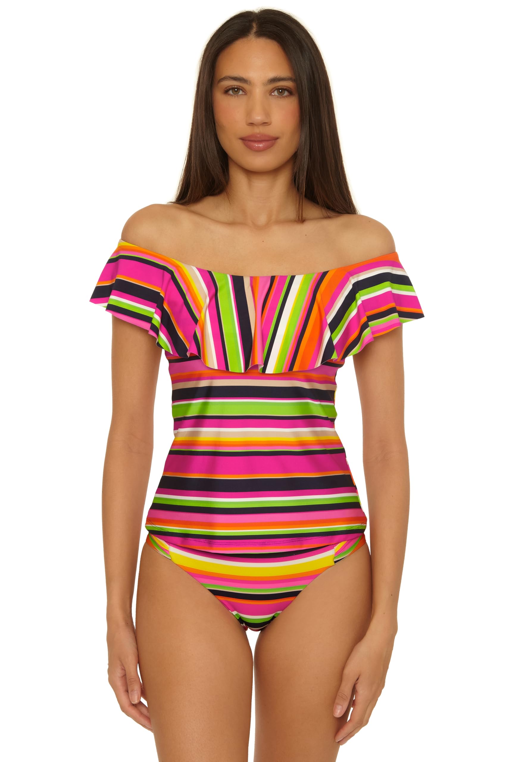 Photo 1 of ***TOP ONLY*** Trina Turk Monaco - Women's Ruffle Off Shoulder, Swimsuit Top for Women, Anniversary, Size 8