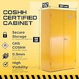 Horison Industries COSHH Cabinet Yellow Fireproof Flammable Storage view 2