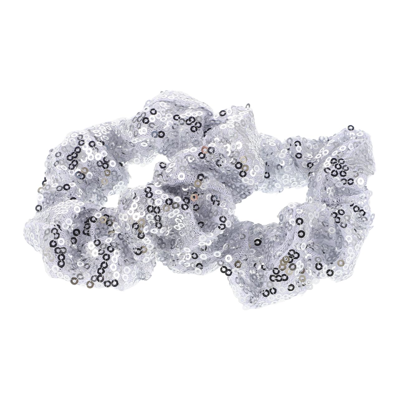 Lurrose 2PCS Christmas Sequins Scrunchies Elastic Hair Ties Ponytail Holders Bun Cover Hair Accessories for Women Teen Girls