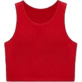 Lilax Girls' Double Lined Sleeveless Basic Crop Tank Top