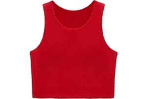 Lilax Girls' Double Lined Sleeveless Basic Crop Tank Top