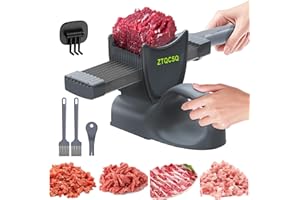 ZTQCSQ 2025 Meat Slicer for Fresh Raw Meat (Steady Grip), Meal Prep, Thickness Adjustable 2 or 4 mm Manual Cutter, Quick Slic