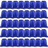 KUUQA 40Pcs Blue Drawstring Backpack Bags Sack Drawstring Bags Bulk String Backpack Storage Bags for Sport Gym Traveling