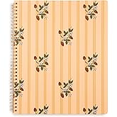 ban.do Rough Draft Large Spiral Notebook, 11" x 9" with Pockets and 160 College Ruled Pages, Floral Stripe