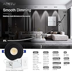 Adetu 4 Inch 5CCT Gimbal Black Led Recessed