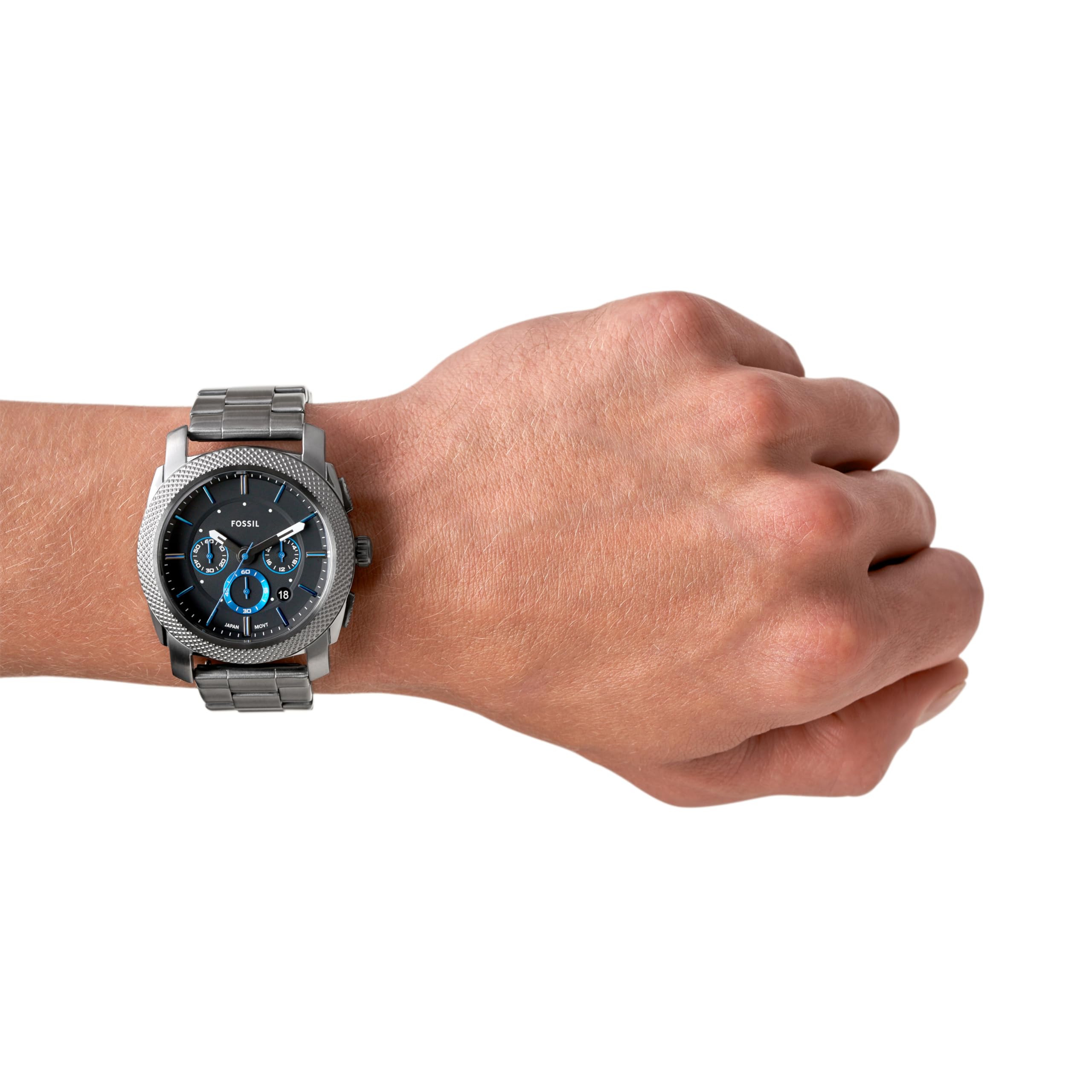 Fossil Machine Men's Watch with Stainless Steel or Leather Band, Chronograph or Analog Watch Display main image 1