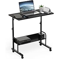 SHW 30.5" to 40.5" Height Adjustable Mobile Standing Desk Laptop Workstation Walking Pad Treadmill, 77 to 102 cm, Black