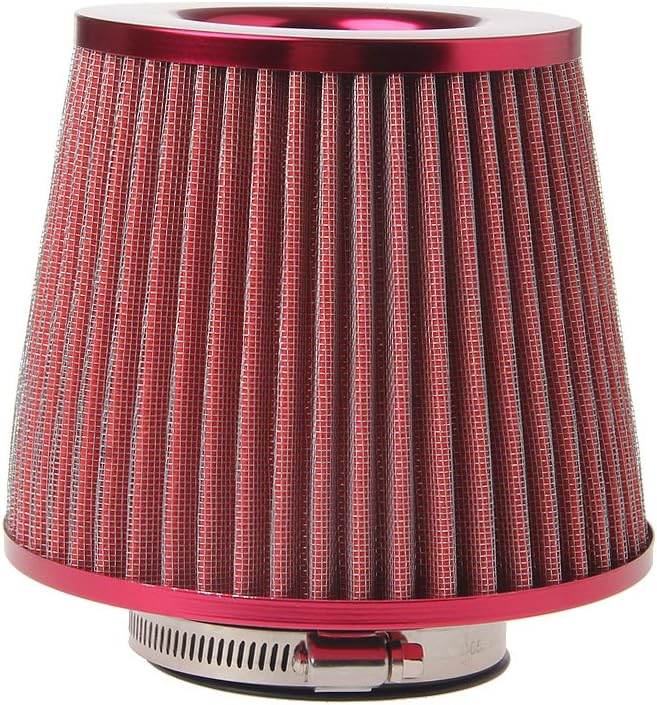 FXCO Universal Vehicle Air Intake Chrome Open Top Cone Air Filter Breather 3 Inch Inlet