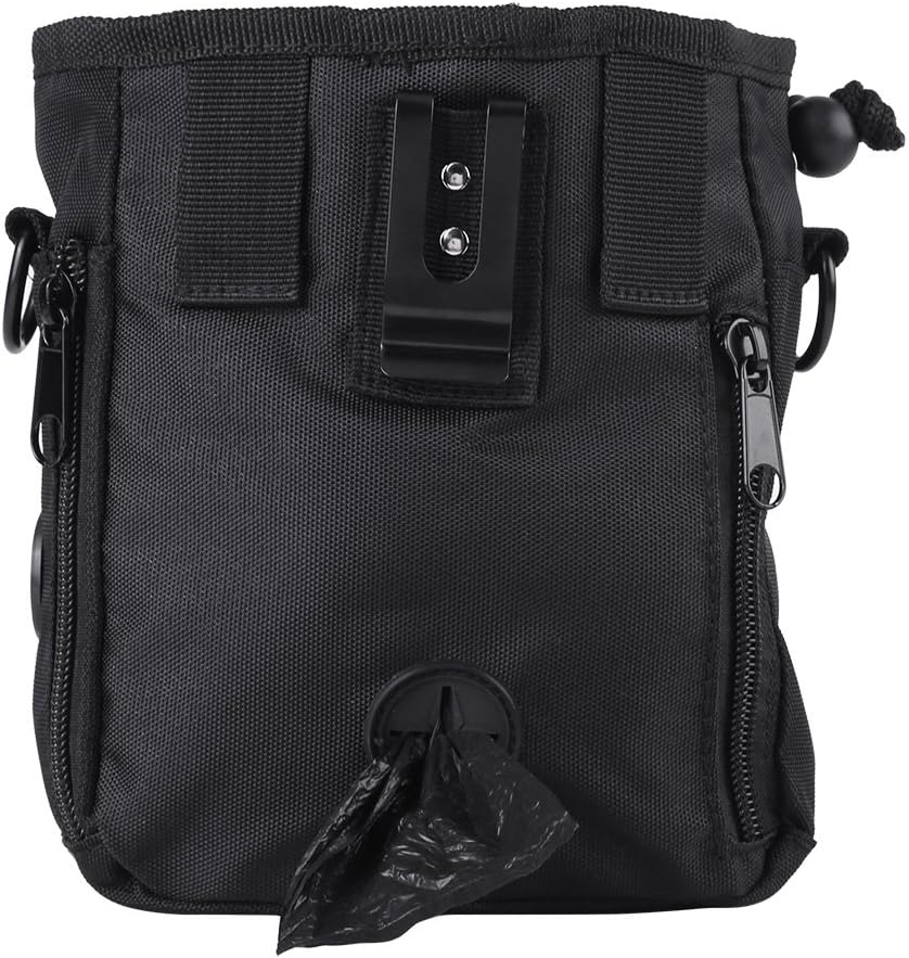 Fdit Pet Treat Bag Dog Treat Training Pouch Mesh Pouch Easily Carries Pet Toys Kibble Treats Built-In Poop Bag Dispenser 3 Ways To Wear with Adjustable Waist Belt Shoulder Strap(Black) - Image 4