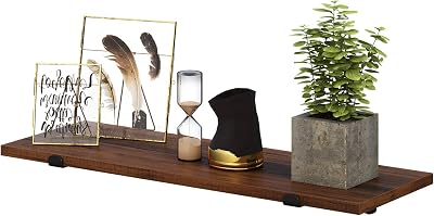 SONGMICS Set of 2 Floating Shelves, Retro Style 60 x 20 x 7 cm LWS04NB