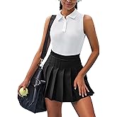 COOrun Women's Golf Polo Shirt Sleeveless Tennis Tops 50+ UV Protection Shirts Quick Dry Collared Activewear