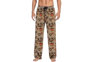 Mens Christmas Pajama Pants Drawstring Xmas Pj Bottoms Funny Graphic Casual Soft Comfy LoungePants with Pockets