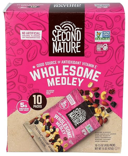 SECOND NATURE WHOLESOME MEDLEY TRAIL MIX 10 PACK, 15 OZ