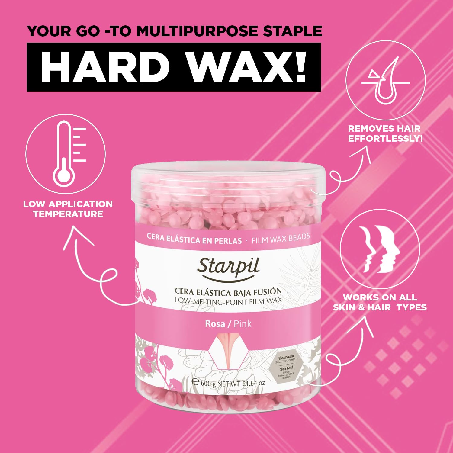 Starpil Filmwax Pink Beads (Polymer Blend) 600g