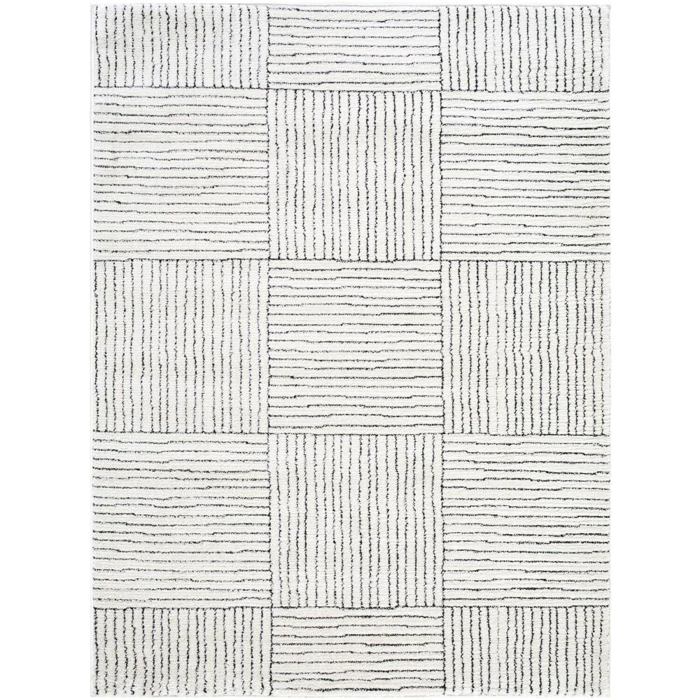 Livabliss x Galey Alix Architect I Modern Geometric Area Rug, 9’2″ x 12′ (9′ x 12′), Ivory/Black