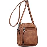 FADEON Small Purses for Women Crossbody Bags, Designer PU Leather Mini Cross Body Purse Travel Shoulder Bag Card Slots