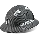 LOHASWORK Full Brim Hard Hat, Safety Helmet OSHA Approved, Cascos De Construccion, Vented Construction Hard Hat, 6 Point Suspension Adjustable Ratchet, Work Helmets for Men Women