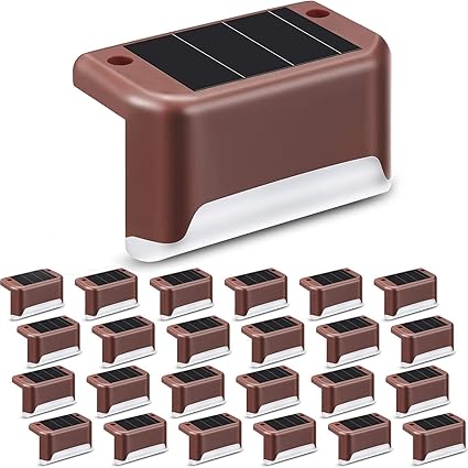 24 Piezas Luces de Cubierta Solar Luz de Paso Solar LED Resistente al