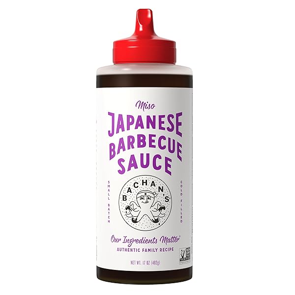 BACHAN’S – MISO JAPANESE BARBECUE SAUCE, 17 OZ, SMALL BATCH, NON GMO, NO PRESERVATIVES, VEGAN AND BPA FREE. CONDIMENT FOR WINGS, CHICKEN, BEEF, PORK, SEAFOOD, NOODLE RECIPES, AND MORE