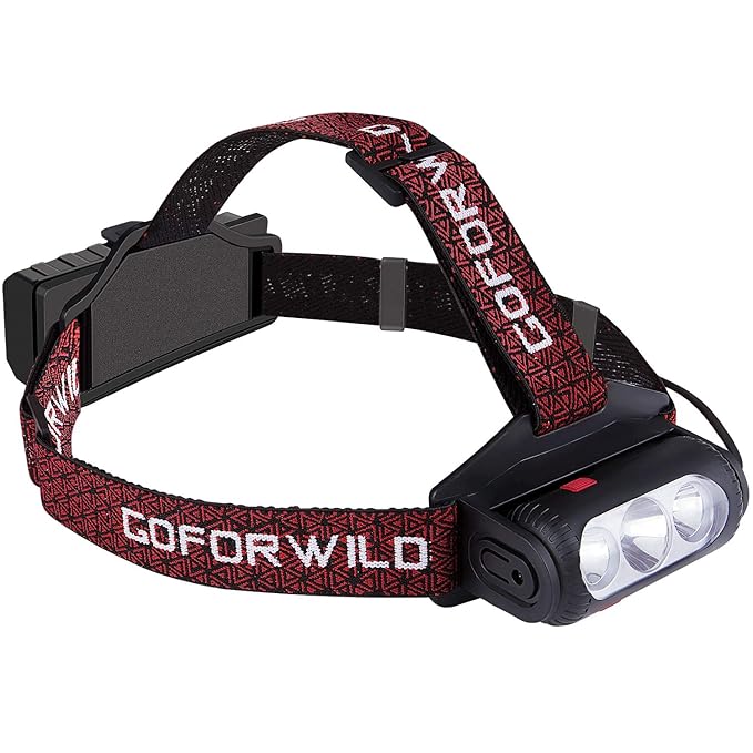 GOFORWILD Headlamp, Brightest LED Work Headlight,18650 USB Rechargeable Waterproof Flashlight