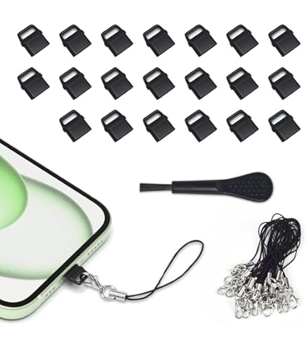 TESGADGETS 13-teiliges Set USB C Staubschutzstecker und Telefon-Lautsprecherabdeckung, Anwendbar auf iPhone 17/16/15 Serie, Reinigungsset für Ladeanschlussabdeckungen, Mehrfarbig