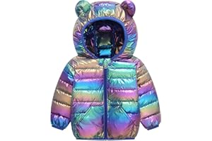 bebeone Toddler Winter Coats Puffer Padded Jacket Baby Boys Girls Bear Hoods Down Jacket Light Weight Infant Outerwear