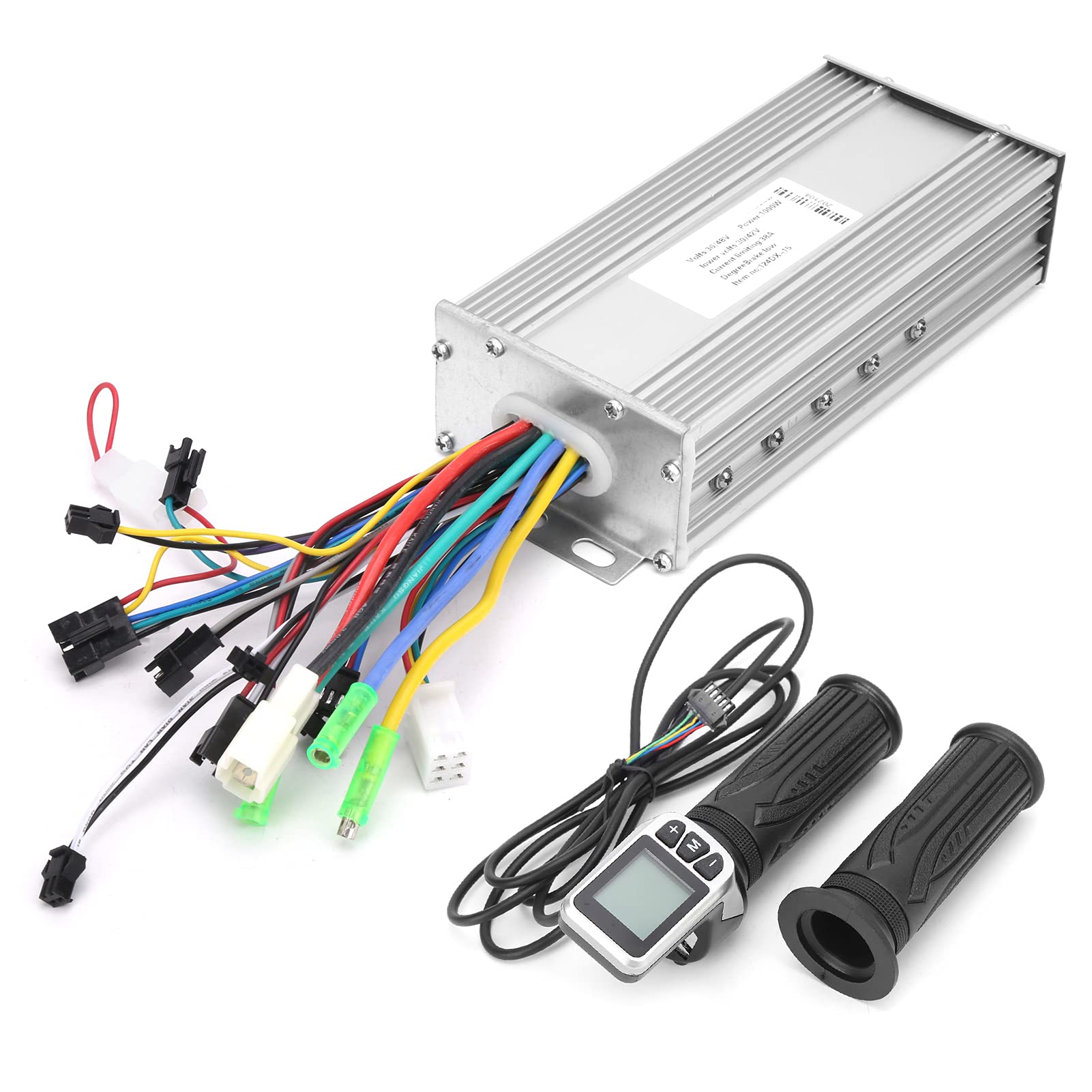 RiToEasysports Electric Scooter Controller, 36V/48V 1000W Brushless Motor Controller and 124DX LCD Twist Throttle Set 2 in 1 Conversion Accessories Electric Bicycle Modification Accessories