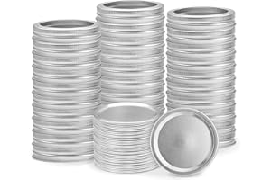 VIBRATITE 60 PCS Regular Mouth Canning Lids with Rings, 70MM Mason Jar Split-Type Metal Canning Lids with Rings/Bands for Bal