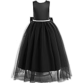 Glamulice Flower Girls Satin Bridesmaid Dress V Open Back Long A Line Wedding Pageant Dresses Princess Party Ball Gown