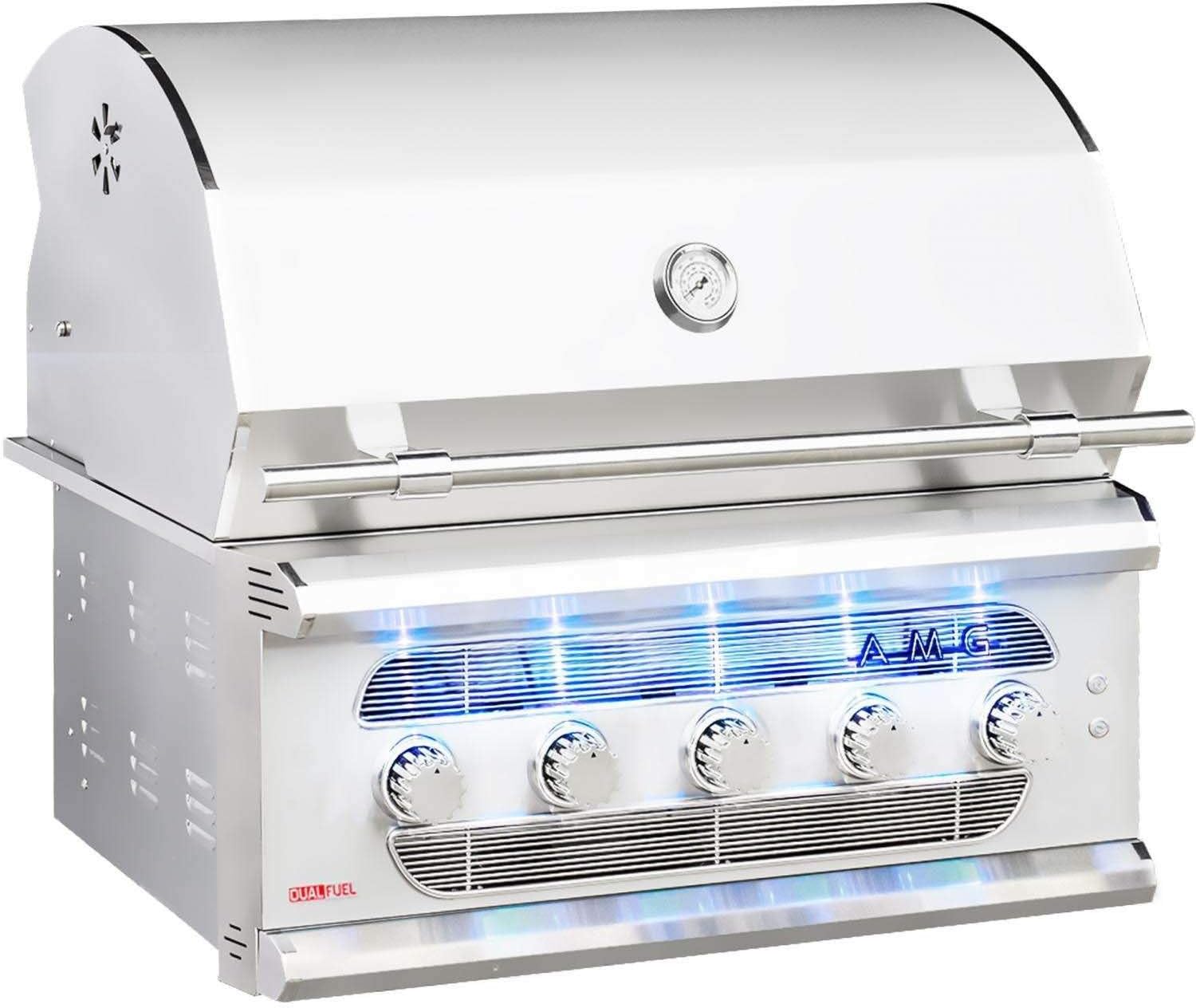 Built-in Dual-Fuel Wood/Charcoal/Gas Grill (AMG36-LP), 36-Inch, Propane