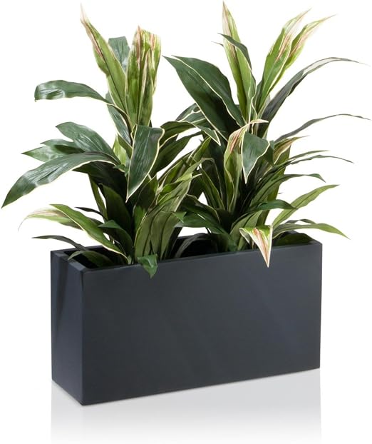 Maceta, jardinera de fibra de vidrio VISIO – color: gris ...