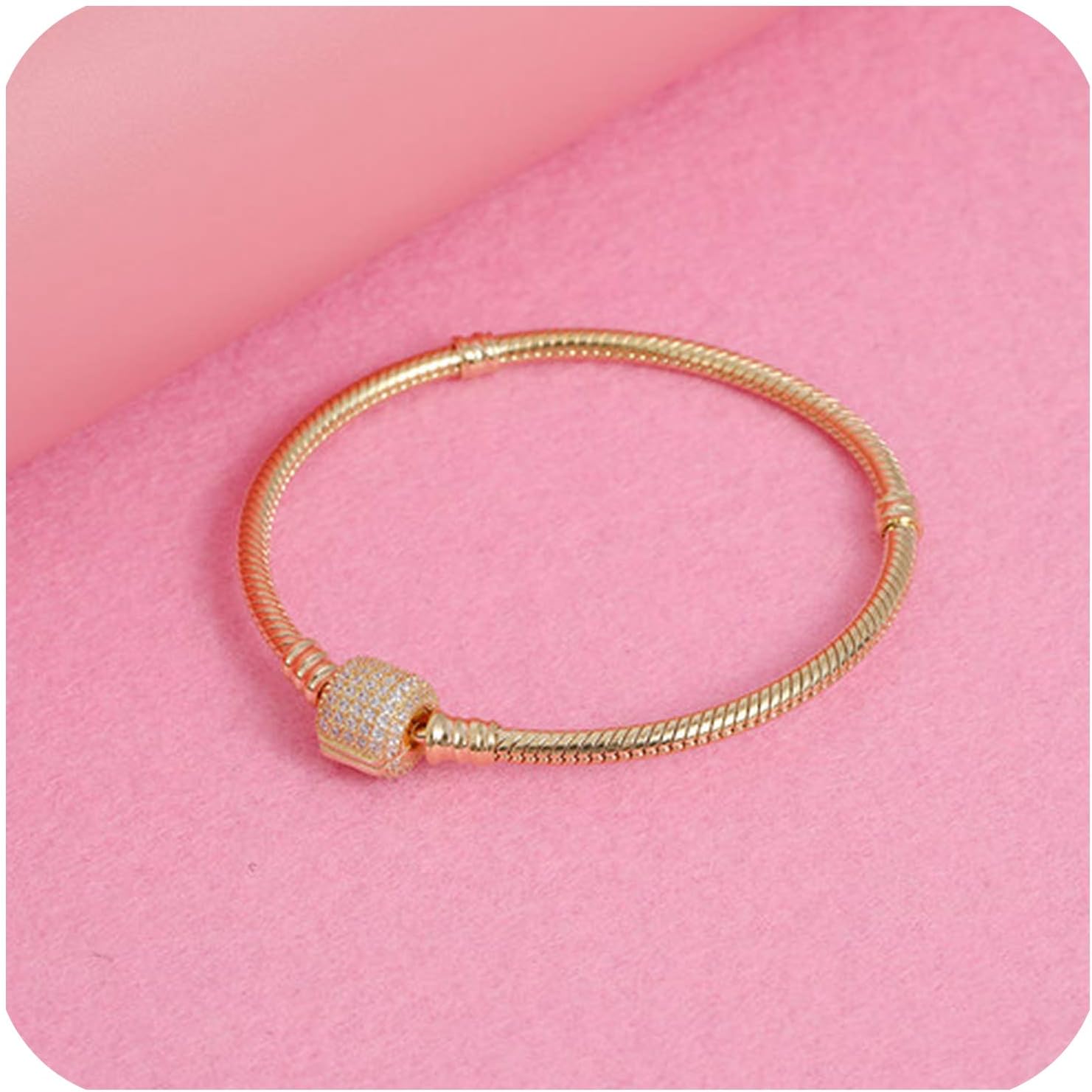 100% Silver Snake Chain Charm Bead Pandora Bracelet Bangle For Women Jewelry Making,1Pz