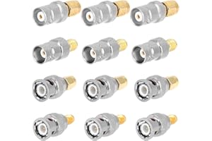 Professional SMA to BNC Adapter Kit, 12pcs 50 Ohm RF Coaxial Connectors Parts Cooper & Alloy Complete Male/Female Set for Ham