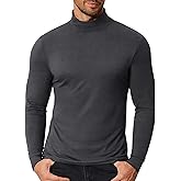 COOFANDY Men's Slim Fit Mock Turtleneck T Shirt Casual Basic Knitted Long Sleeve Pullover Sweater