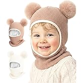 FURTALK Toddler Kids Winter Hat Scarf Set Pom Girls Boys with Fleece Lined Baby Beanie