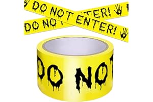 RUIZHUO Halloween Decorations Caution Tape, Do Not Enter Yellow Scary Caution Roll Crime Scene 2In x 82Ft Halloween Outdoor Decor DIY Tape Scary Warning for Indoor & Outside, Party Supplies, Danger Zones