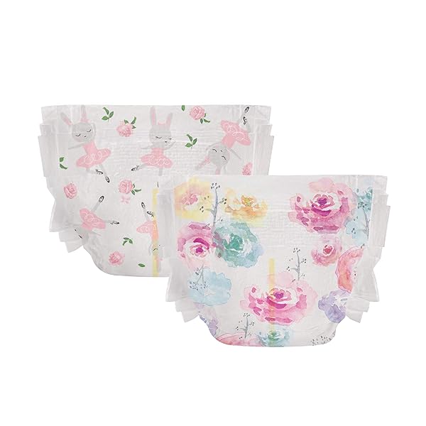 THE HONEST COMPANY CLEAN CONSCIOUS DIAPERS | PLANT-BASED, SUSTAINABLE | ROSE BLOSSOM + TUTU CUTE | CLUB BOX, SIZE 1 (8-14 LBS), 80 COUNT