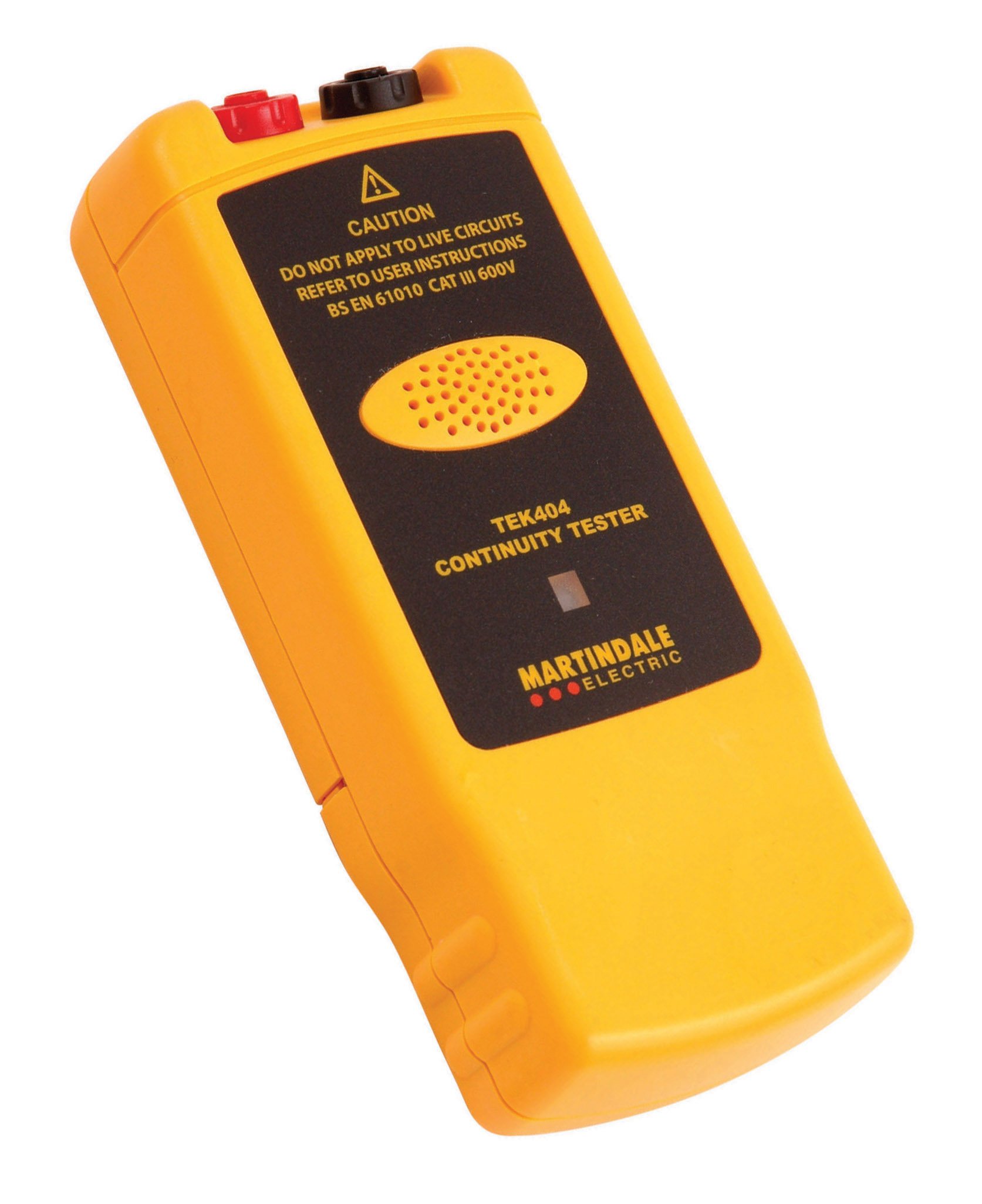 Martindale TEK404 Continuity Tester with High Intensity Buzzer and 600 V CAT III LED Indication, Yellow