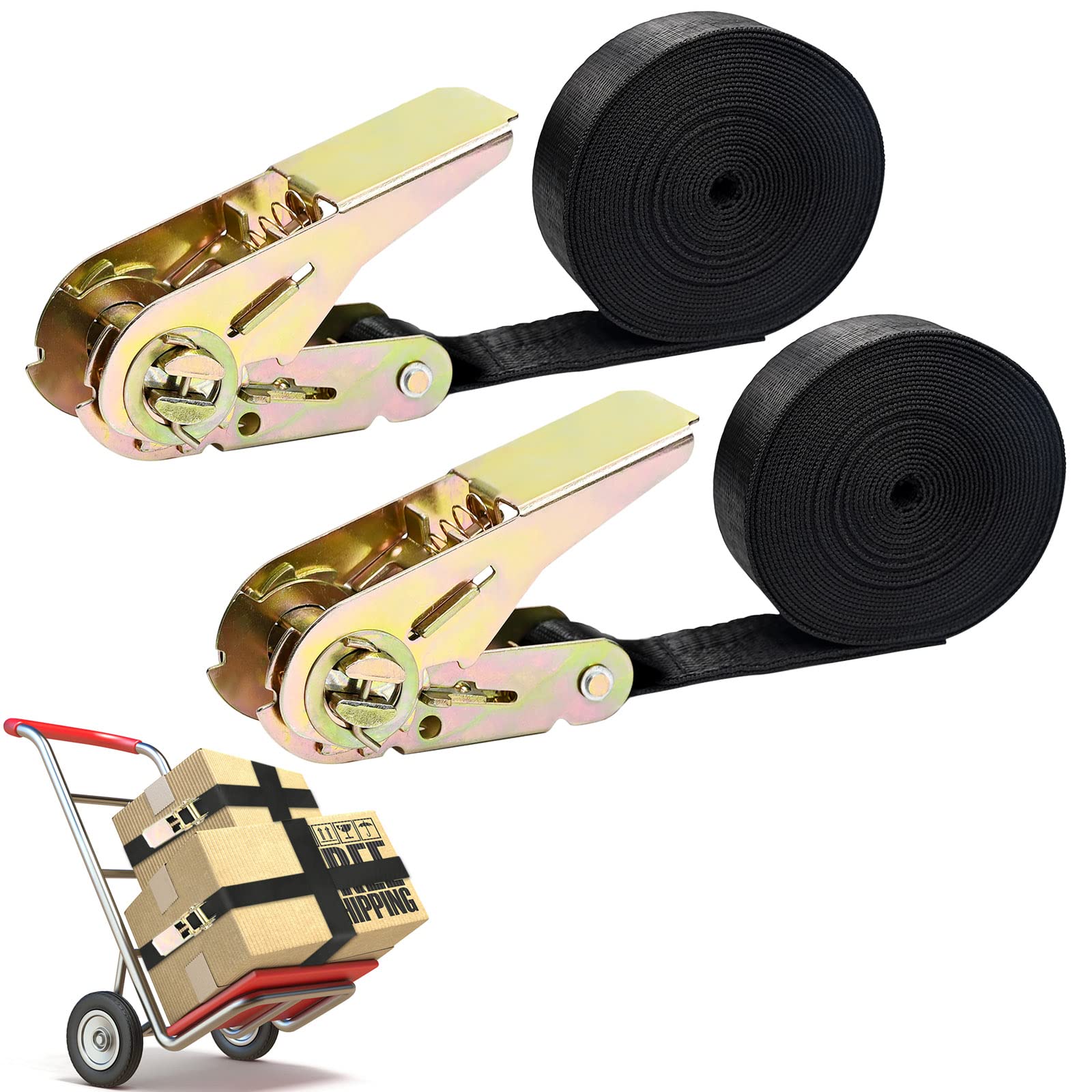 2Pcs Ratchet Strips, 2 x 4M x 800G Heavy Duty Ratchet Tie Down Tensioning Strips, Adjustable Lashing Strap for Truck Baggage Check-in Car Bike Wheel Lock Car Transporter