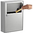 Bobrick Surface-Mounted Sanitary Napkin Disposal – ADA Compliant, Satin-Finish Stainless Steel, Leak-Proof 1.2-gallon Capacity, Self-Closing Panel, Durable & Hygienic Design for Commercial Bathrooms (Model B-254)
