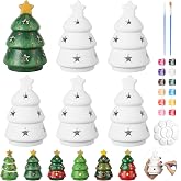 Meanplan 11 Pcs Christmas Ceramic to Paint Xmas Trees Craft Kit 5