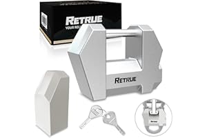 RETRUE Trailer Tongue Coupler Lock, Upgrade Trailer Cyberlock Extra Wide 1.2'' Span, Dia 1/4'', Heavy Duty Trailer Latch Lock for Wide Trailer Coupler, Tow Boat Accessories, RV Truck Car's, Silver
