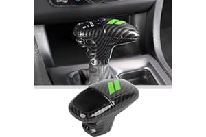 JWWY Gear Shift Shifter Knobs Gear Selector Gear Lever Gearstick Knob Cover Trim for 2015-2024+ Dodge Challenger Charger 2018-2024 Durango Interior Accessories Green Carbon Fiber 3pcs