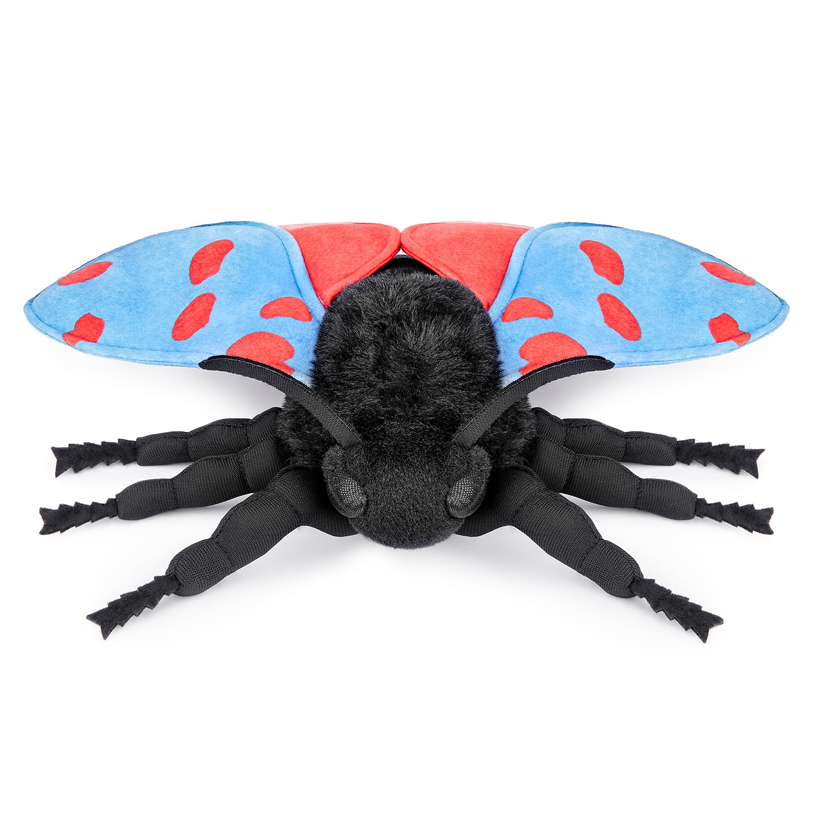 lilizzhoumax blue cinnabar moth Plush Toy 27cm/11inch Realistic Stuffed Animal Moth Plush Toy Cute Super Soft Insect Silk Moth Home Decoration Animal Toys Gift for Kids Boys Girls