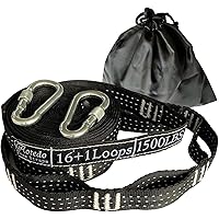 aotedo 10ft x2,(16+1) Loops x2,Hold 3000 lbs/pcs,2 Carabiners,Hammock Tree Straps,Yoga Strap and Stretching Strap for Tree Sw