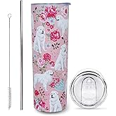 sxmluedn Great Pyrenee Gifts for Women Cute Dog Tumbler Coffee Cup for Women Great Pyrenee Travel Mug 20 Oz Stainless Steel Insulated Water Bottle With Lid and Straw
