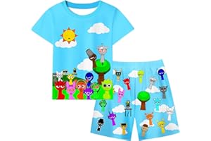 COSEFUMO Boys Kids Short Set T-shirts Pants 2Pcs Outfits Casual Tee Shirt Clothes for 5-12 Year