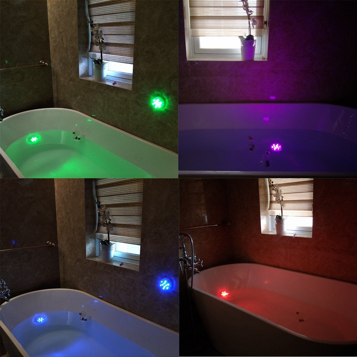 Submersible Lights Remote Controlled, Aurora RGB Multi Color waterproof lights idea for Bathtub, Aquarium, Vase Base, Pool Light ,Christmas, Wedding, Party Decorative light 1 pack