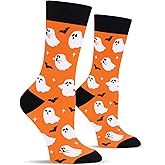 Cantustime Funny Halloween Socks for Women Teen Girls-Crazy Novelty Dress Crew Socks - Halloween Stockings Costumes Gifts